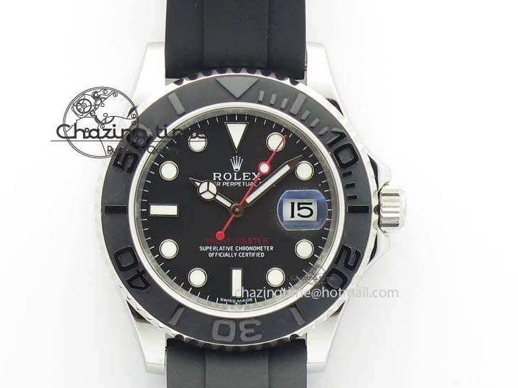 0418 ModernLook Yacht-Master 116655 SS JF Best Edition Ceramic Bezel On Rubber Strap SA 3850